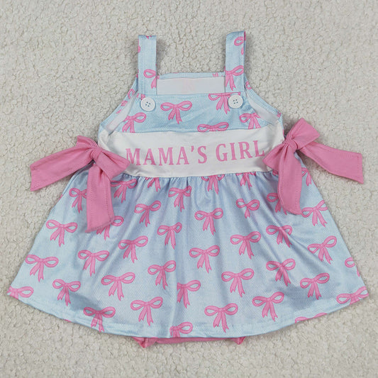 Baby Girls Rompers Pink Strap Mama's Girls Bows Tunic Bummies Ruffle Rompers SR3426