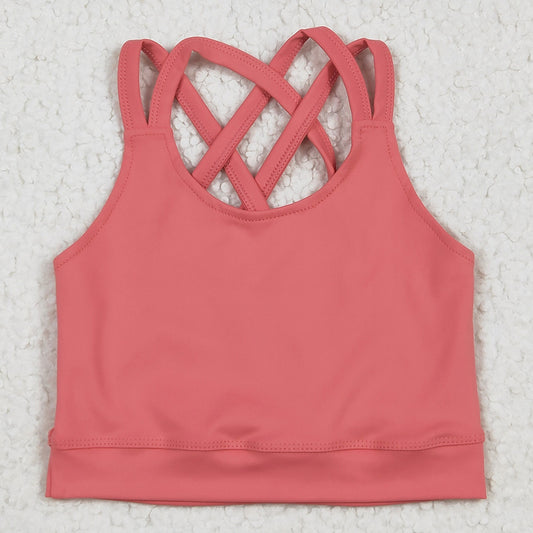 Baby Girls Clothes Peach Strap Yoga Vest Tops GT1004 6.19