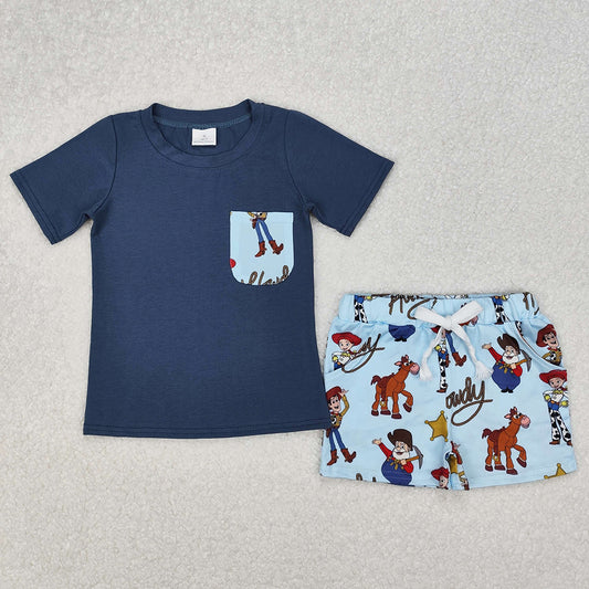 Baby Boys Clothes Howdy Toy Blue Shirts Shorts Clothes Sets BSSO1213 3.7