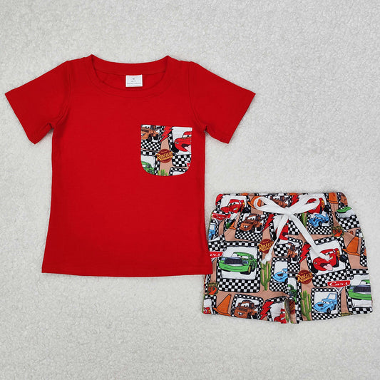 Baby Boys Clothes Car Cactus Pocket Shirts Shorts Sets BSSO1256