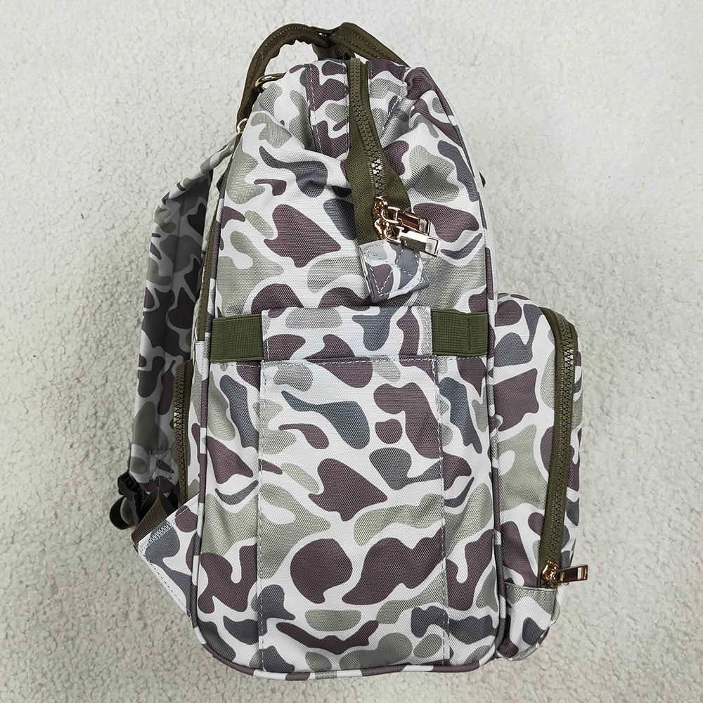 Baby Kids Southern Grey Camo Embroidery Dogs Mommy Diaper Backpacks Bags BA0403