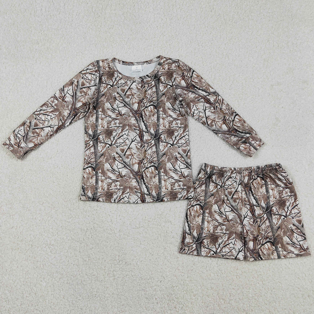 Baby Girls Clothes Southern Leaves Long Sleeve Top Shorts Clothes Sets GLS0063 12.25