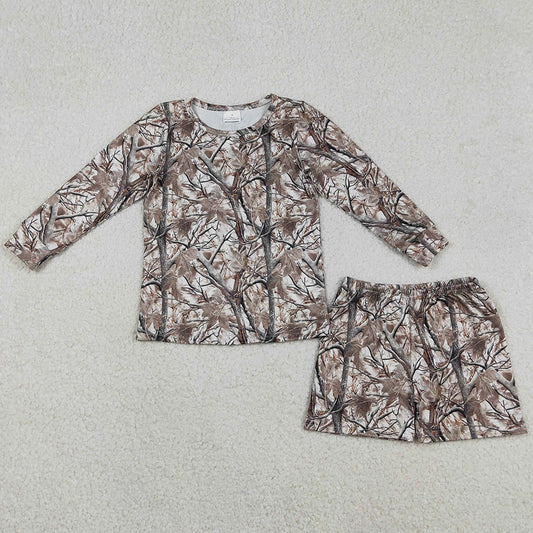 Baby Girls Clothes Southern Leaves Long Sleeve Top Shorts Clothes Sets GLS0063 12.25