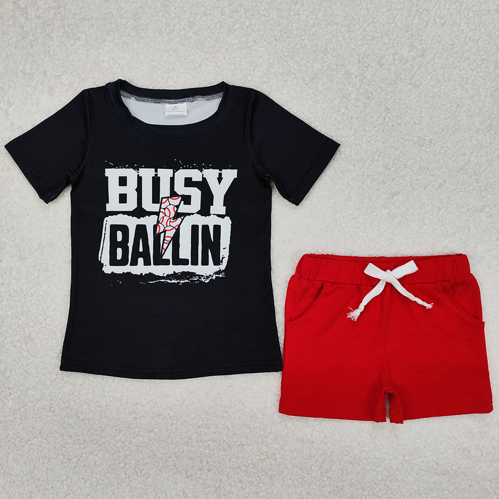 Baby Boys Clothes Baseball Shirt Top Cotton Shorts Clothes Sets BSSO1318