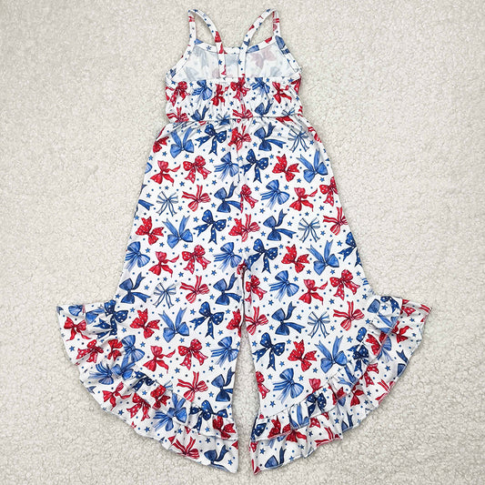 Baby Girls Jumpsuits Bows 4th Of July Straps Jumpsuits SR2865 4.10