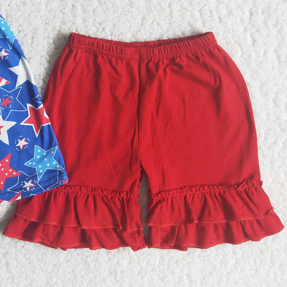 Boutique Baby Girls Clothes Star Printed July 4th Summer Kids Girls Outfits A15-21 6.6