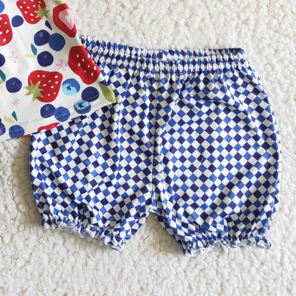 Boutique Baby Girl Clothes Flutter Sleeve Kids Clothing Strawberry Cute Girl Clothes C3-27 6.6