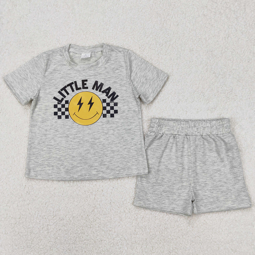 Vinyl Baby Boys Clothes Little Man Top Sports Shorts Clothes Sets BSSO1303 3.19