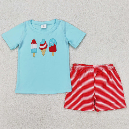 Baby Boys Clothes Popstick Shirt 4th Of July Shorts Sets BSSO1269 3.19