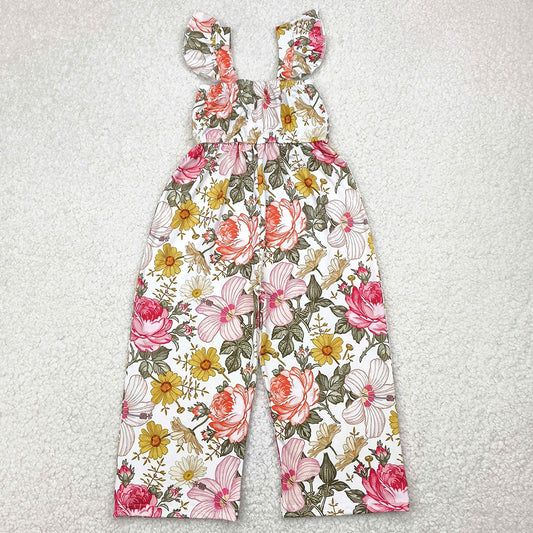 Baby Girls Jumpsuits Flutter Sleeves Flowers Bell Jumpsuits SR3053 4.28