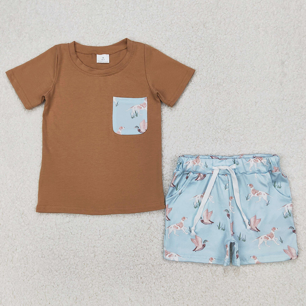Baby Boys Clothes Pocket Top Ducks Dogs Shorts Sets BSSO1420 3.28