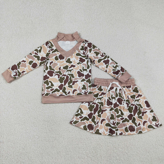 Baby Girls Clothes Southern Hunting Duck Dogs Camo Long Sleeve Top Skirts Shorts Clothes Sets GLD1480 1.2