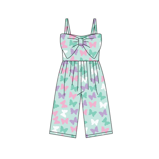 Preorder (moq 5)Baby Girls Strap Colorful Butterfly Bows Pants Jumpsuits 11.28