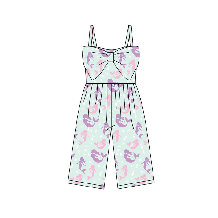 Preorder (moq 5)Baby Girls Strap Mermaid Shells Starfishes Pants Jumpsuits 11.28