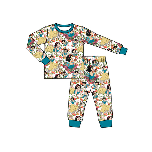Preorder(moq 5) Baby Girls Cartoon Princess Top Pants Pajamas Sets 10.30