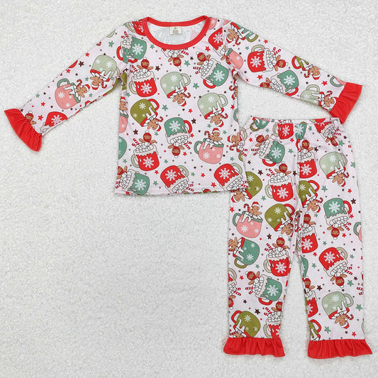 Baby Girls Pajamas Christmas Cups Gingerbread Bamboo Pajamas Sets GLP1621