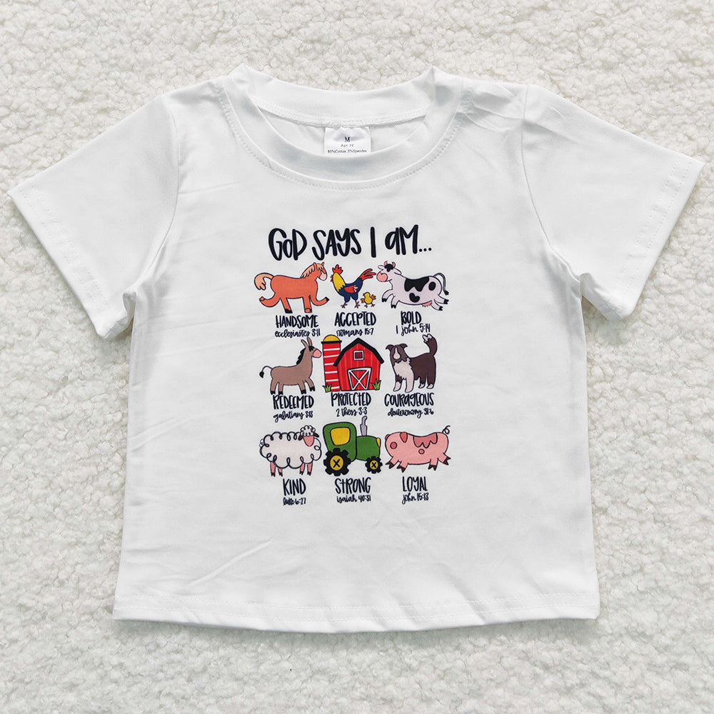 Farm Print Boutique Kids Clothes Tops Shirts BT0373