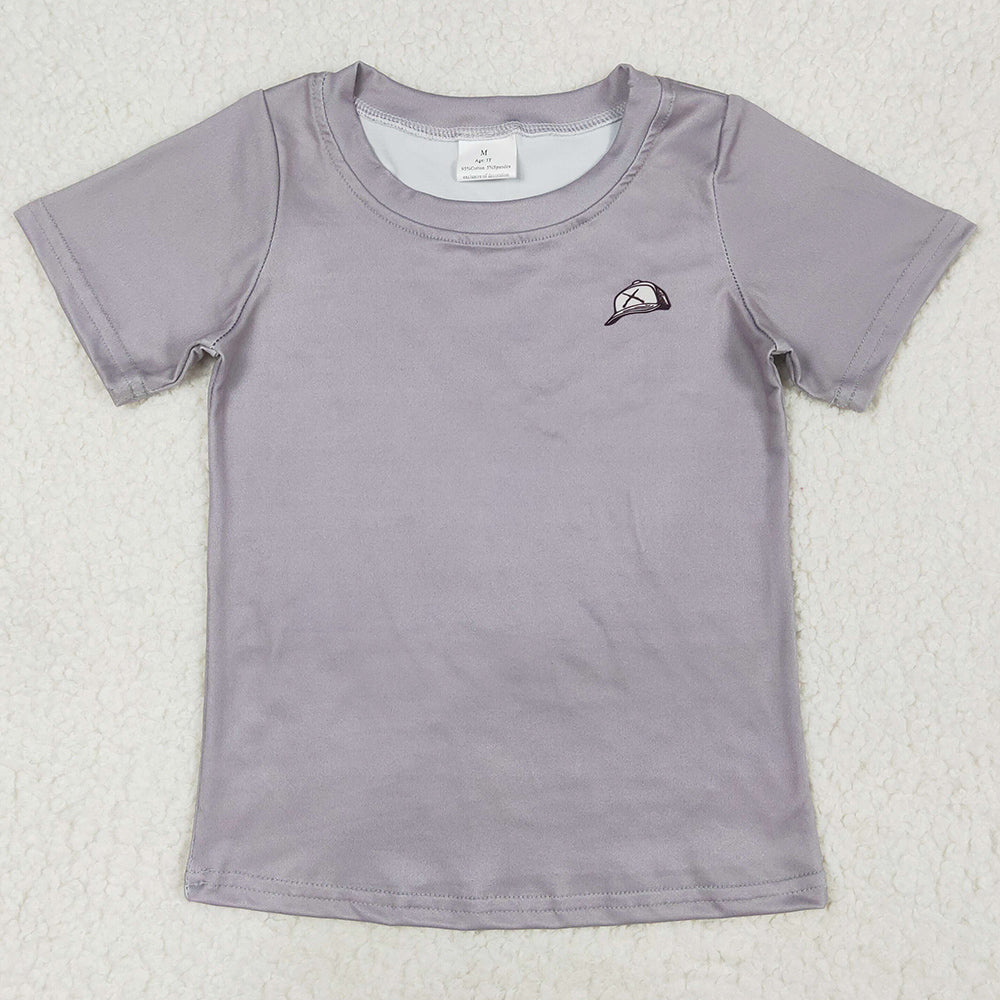 Baby Boys T-shirt Grey Dog Short Sleeve Tee Shirts Tops BT1149