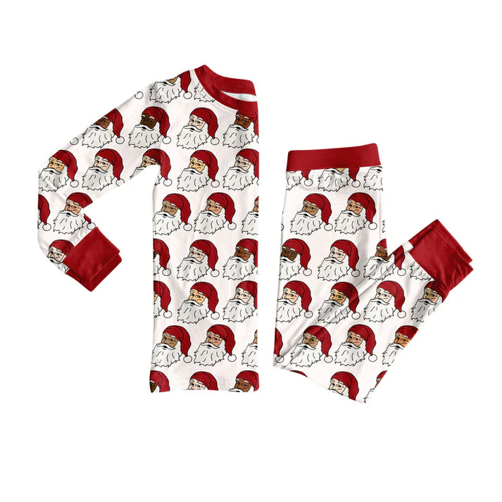 Preorder (moq 5)Baby Girls Long Sleeves Red Santa Plaid Top Pants Pajamas Set 7.26