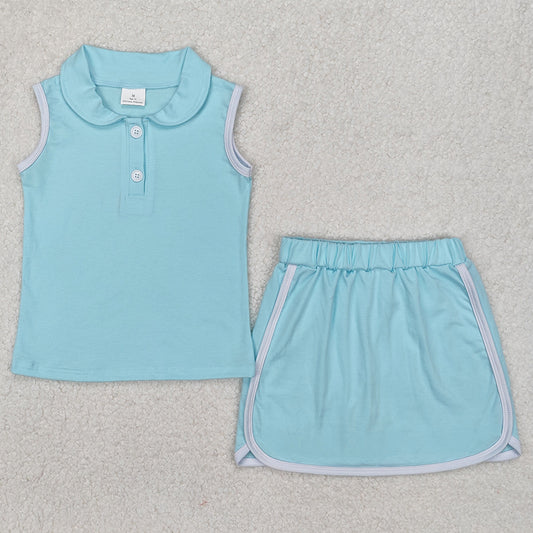 Baby Girls Clothes Aqua Pullover Top Sports Shorts Clothes Sets GSD1973 3.10