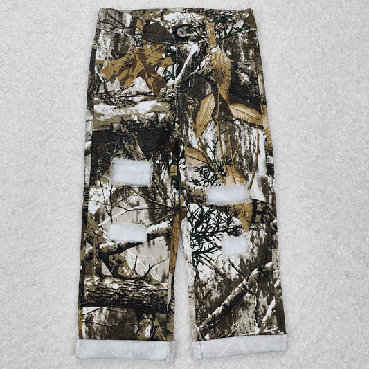Baby Boys Jeans Camouflage Real Tree Distressed Denim Pants P0410
