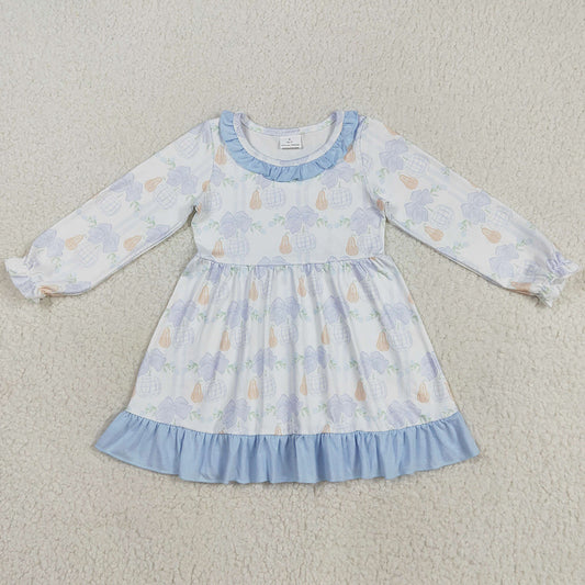 Halloween Baby Girls Dress Pumpkins Flowers Plaid Fall Knee Length Dresses GLD1129 8.5