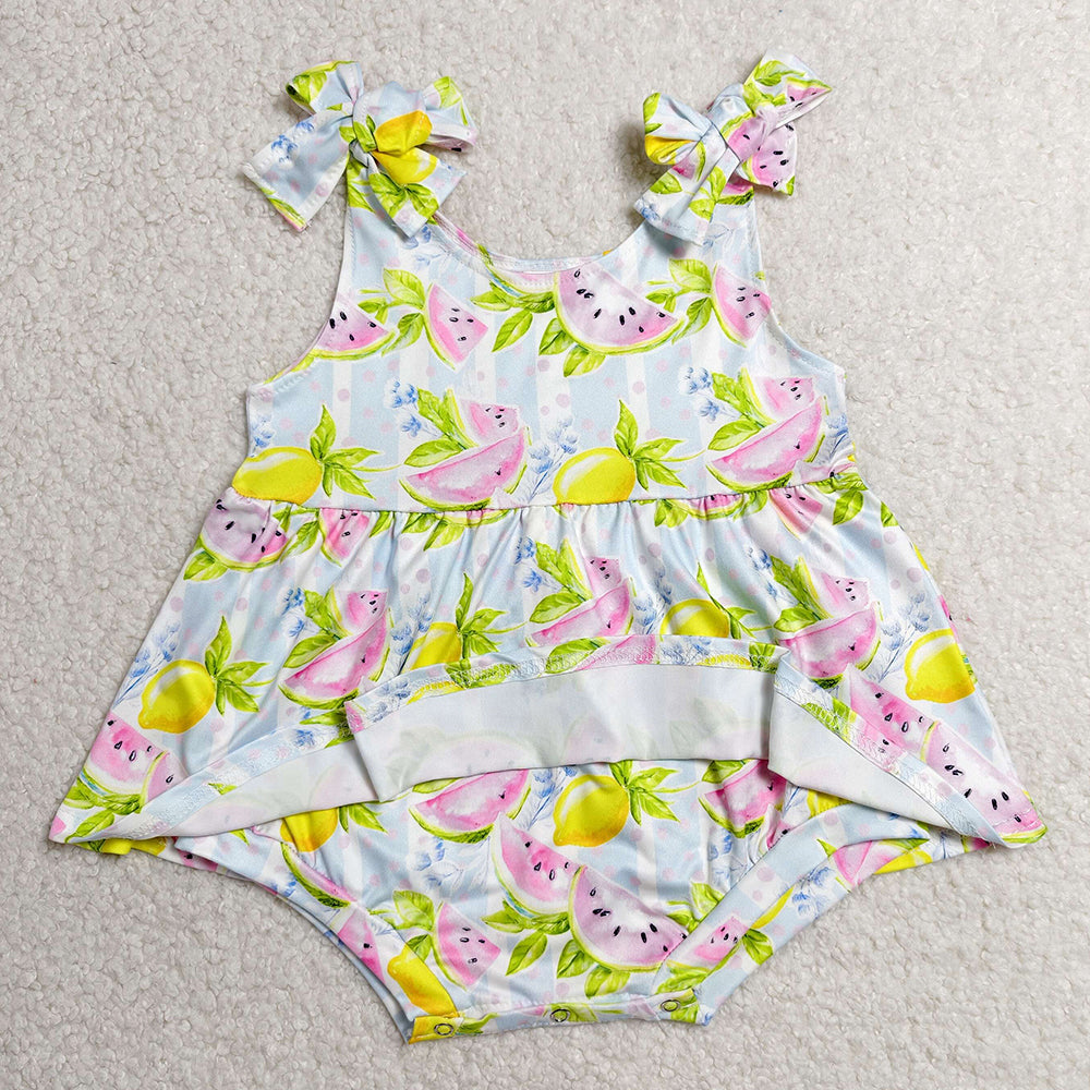 Baby Girls Rompers Strap Watermelon Lemons Tunic Ruffle Rompers SR4135