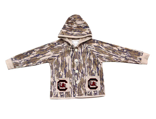 Preorder (moq 5)Baby Boys Olive Camo C Red Bulls Pockets Team Button Hoodie Jackets Top 11.24