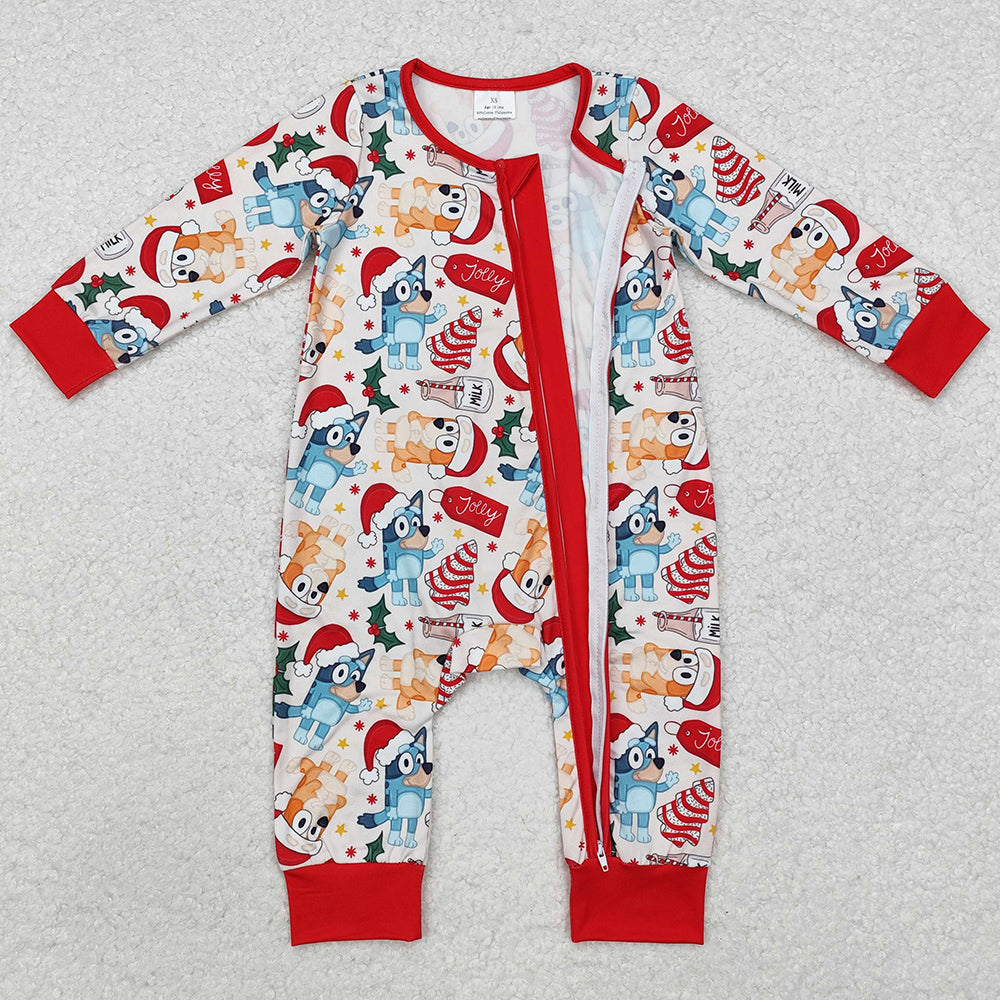 Baby Infant Boys Rompers Christmas Dogs Long Sleeve Rompers LR1684