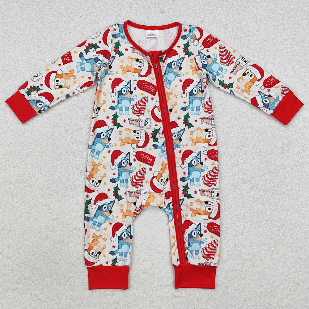 Baby Infant Boys Rompers Christmas Dogs Long Sleeve Rompers LR1684
