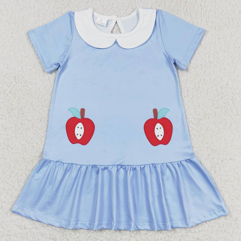 Baby Girls Dress Short Sleeve Apples Knee Length Dresses GSD0953