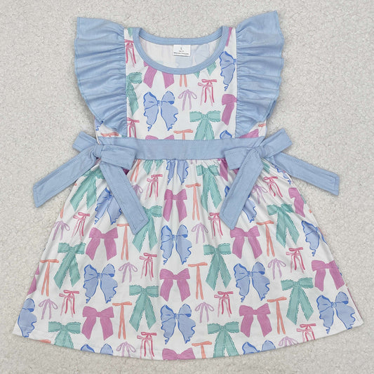 Baby Girls Dress Colorful Bows Spring Knee Length Dresses GSD1449