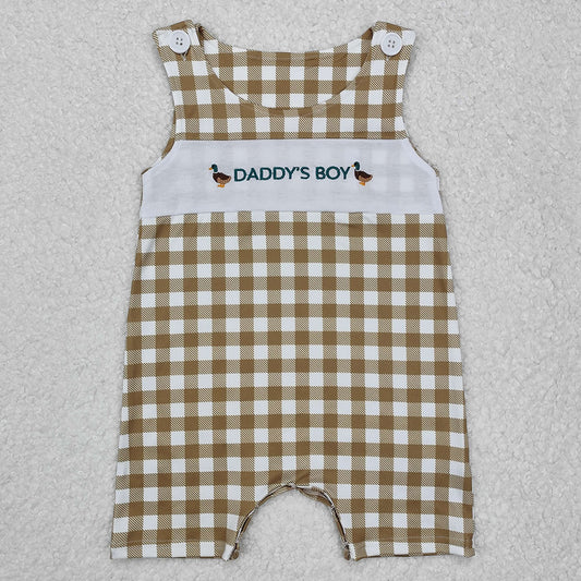 Baby Infant Boys Rompers Daddy's Boy Ducks Checkered Rompers SR2303
