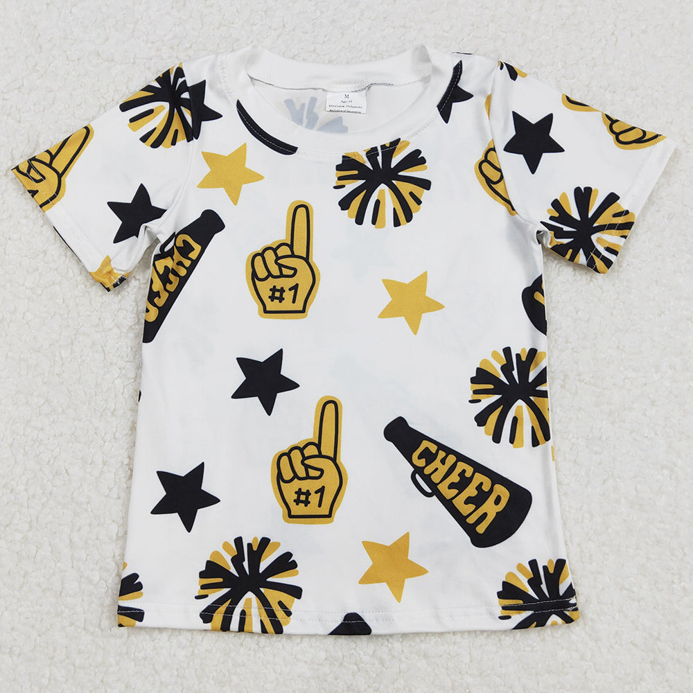 Baby Girls T-shirts Cheer Golden Team Pullovers Tee Shirts Tops GT0939