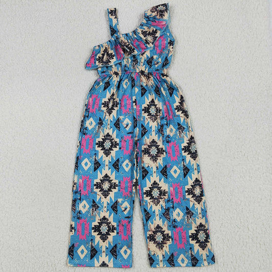 Baby Girls Jumpsuits Western Turquoise Aztec Straps Jumpsuits SR1977 6.24