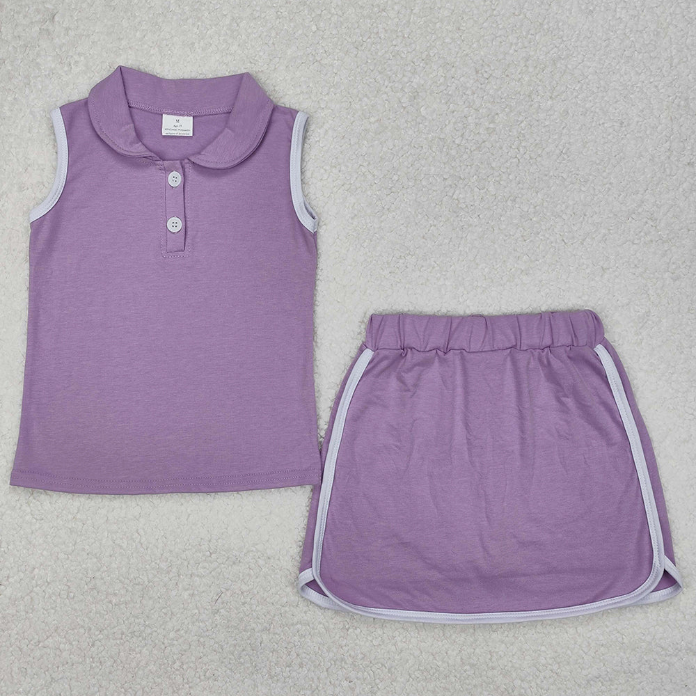 Baby Girls Clothes Lavender Pullover Top Sports Shorts Sets GSD1976 3.11