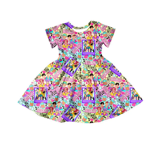 Preorder(moq 5) Baby Girls Flowers Saja Boys Demon Hunter Knee Length Dresses 11.13