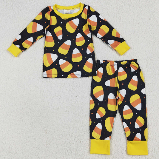 Baby Kids Pajamas Black Long Sleeves Candy Plaid Top Pant Pajamas Sets BLP1066 6.19