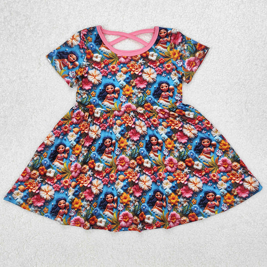 Baby Girls Dress Princess Flowers Knee Length Dresses GSD1785 3.10