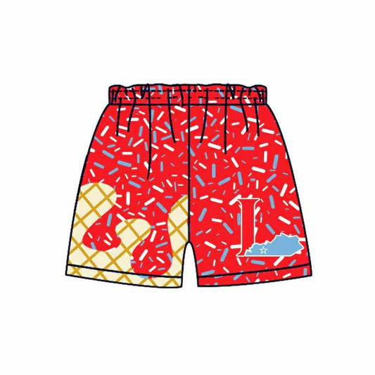Preorder (moq 5)Baby Boys Drip Red L Sprinkles Team Shorts Bottoms 6.26