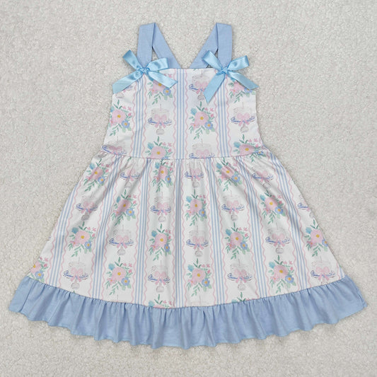 Baby Girls Dress Flowers Cakes Straps Bows Knee Length Dresses GSD1946 3.10