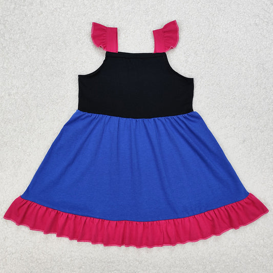 Baby Girls Dress Princess Blue Flutter Sleeve Knee Length Dresses GSD1880