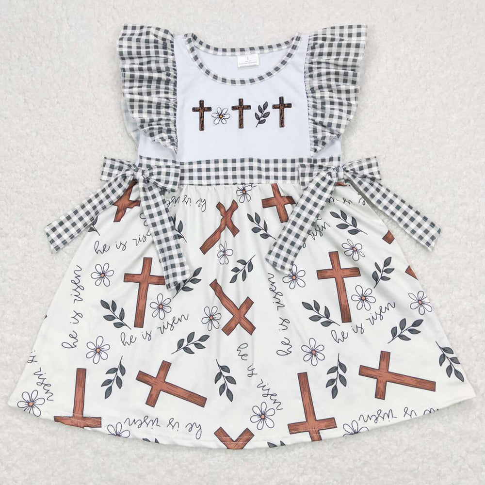Baby Girls Dress Easter Cross Knee Length Dresses GSD0680