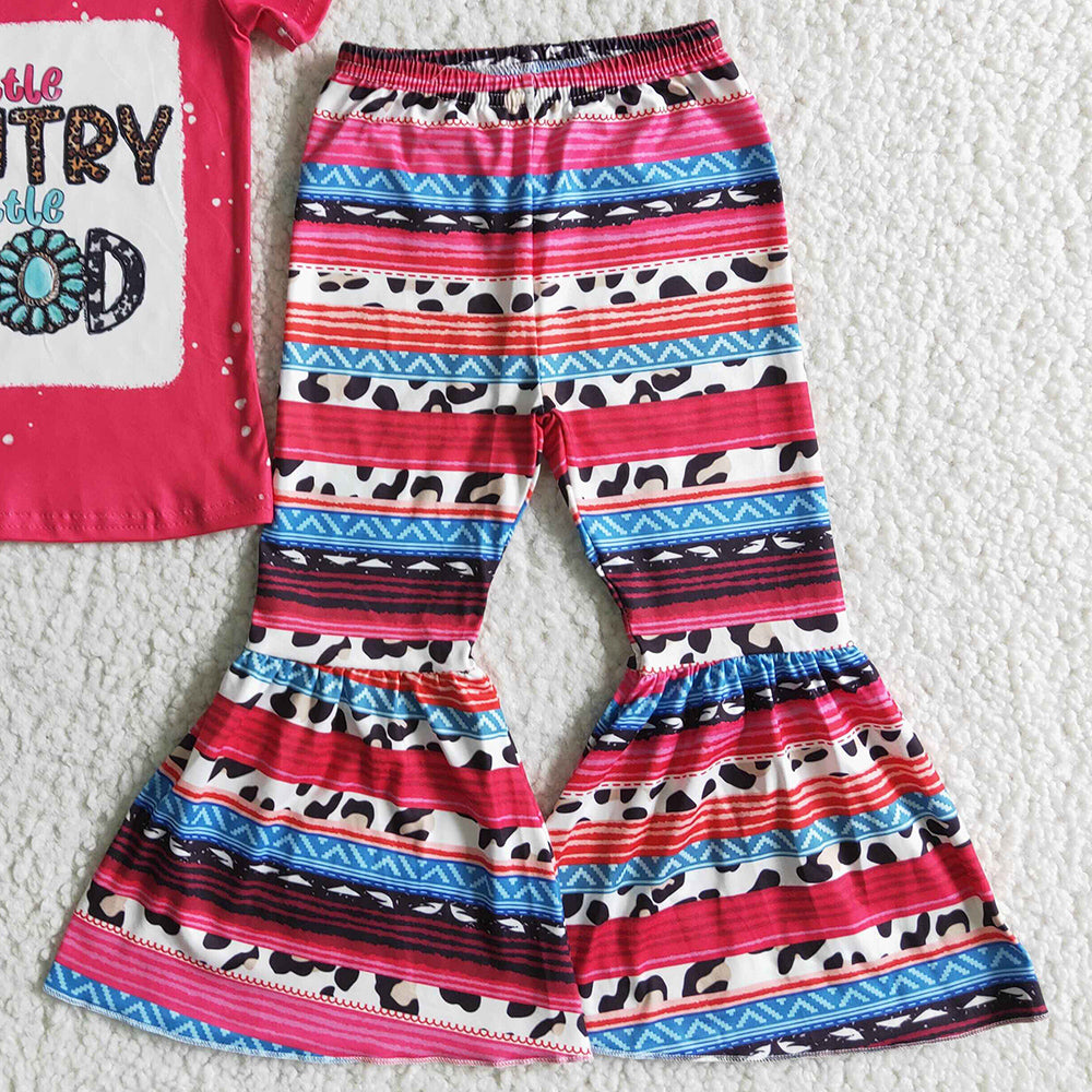 Wholesale Baby Girls Clothes Spring Short Sleeve Bell Pants Set GSPO0001 4.1