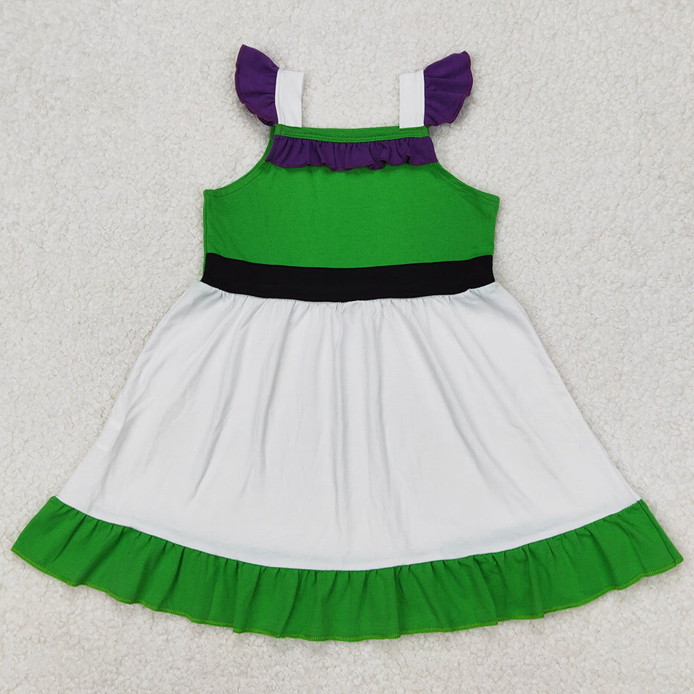 Baby Girls Dress Princess Green White Knee Length Dresses GSD1874 3.18