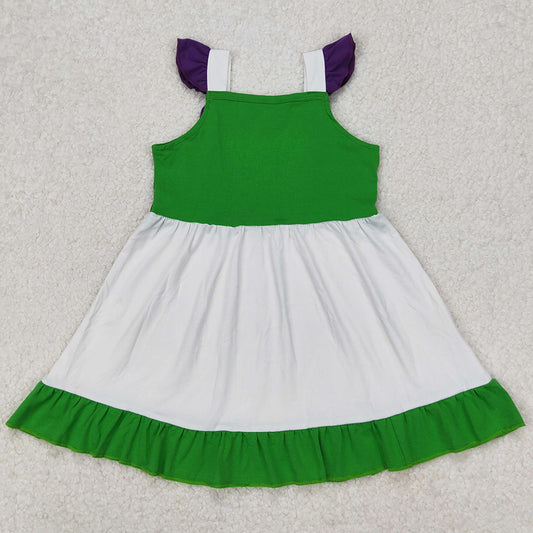 Baby Girls Dress Princess Green White Knee Length Dresses GSD1874 3.18