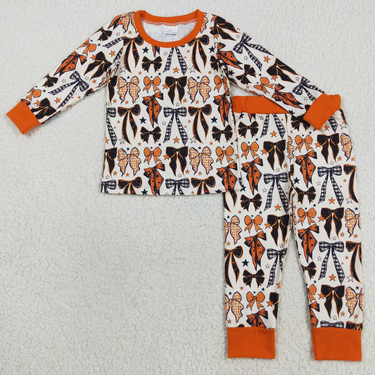 Baby Girls Pajamas Colorful Bows Stars Plaid Top Pant Halloween Sleepwear Set GLP2573 8.9