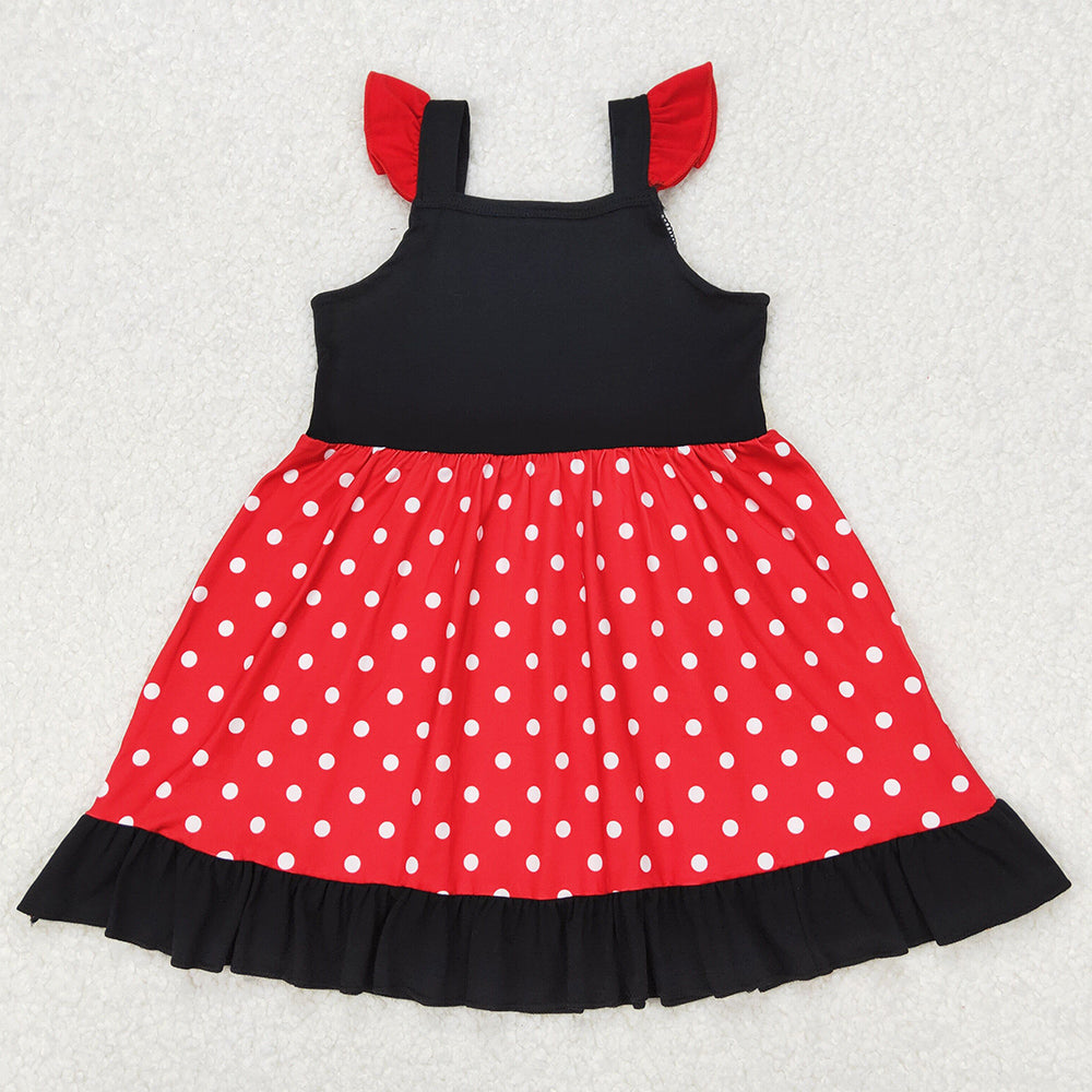 Baby Girls Dress Princess Red Dots Knee Length Dresses GSD1878
