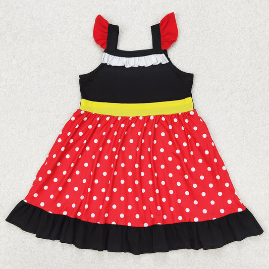 Baby Girls Dress Princess Red Dots Knee Length Dresses GSD1878