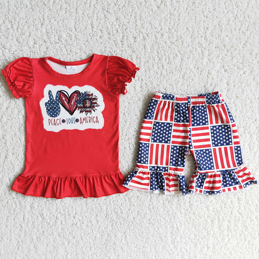 Baby Girls Clothes July 4th Summer Kids Boutique Clothing Girls Outfits D12-15 3.25
